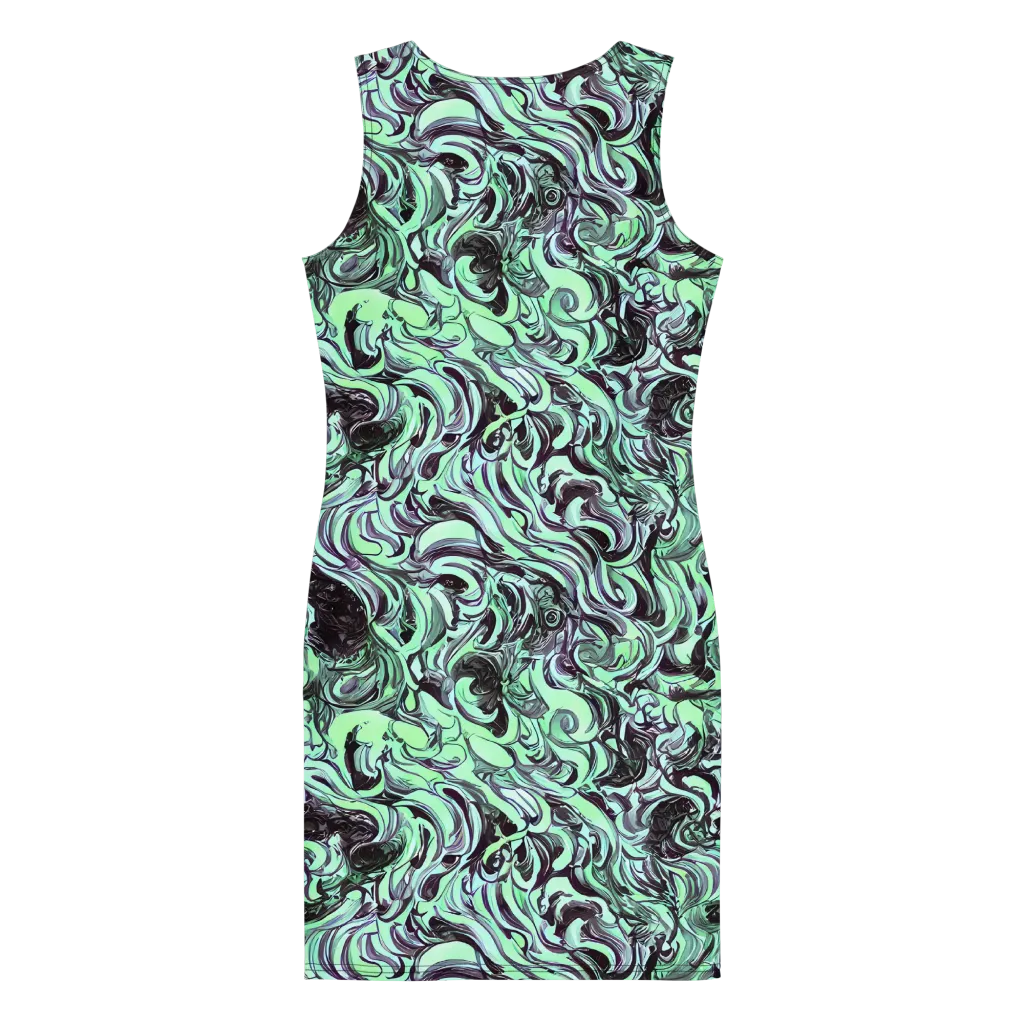 Mint Maelstrom on Bodycon Dress — Back