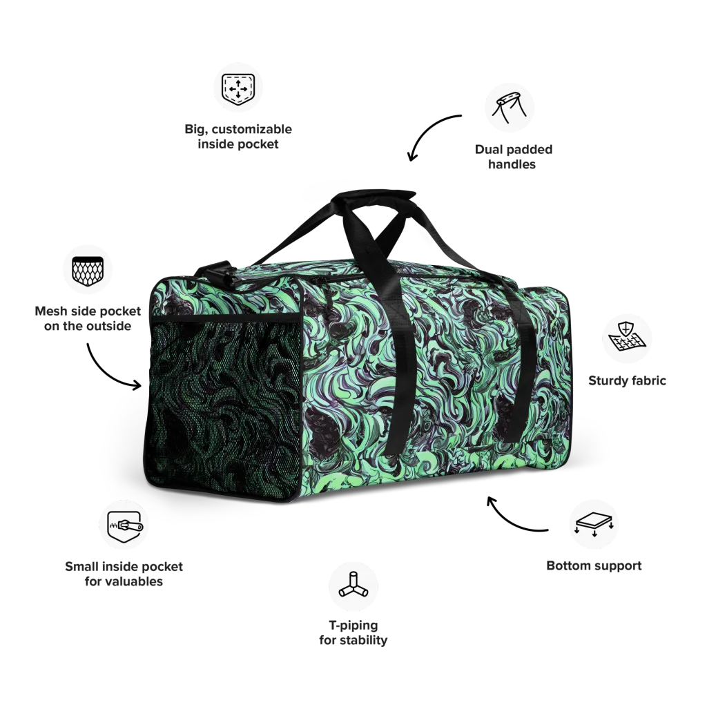 Mint Maelstrom on Duffle Bag — Right Front