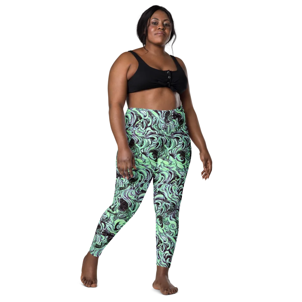 Mint Maelstrom on Leggings with Pockets — Front