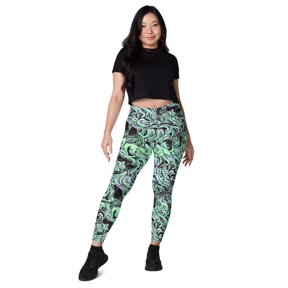Mint Maelstrom on Leggings with Pockets — Front