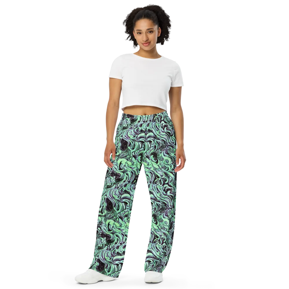 Mint Maelstrom on Wide-Leg Pants — Front