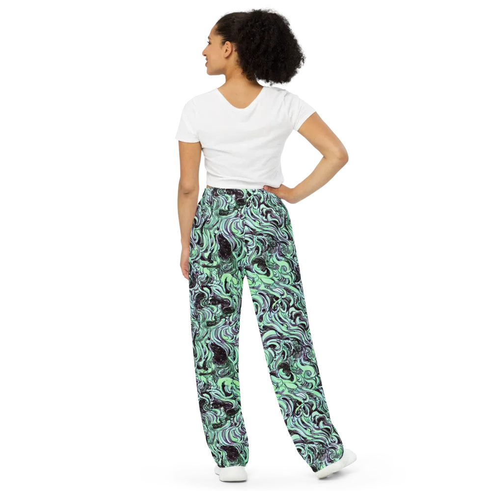 Mint Maelstrom on Wide-Leg Pants — Back