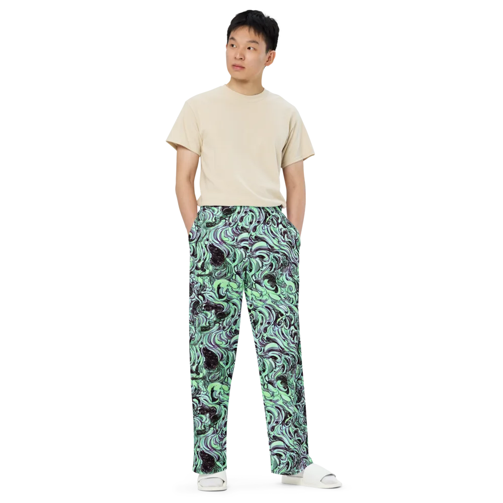 Mint Maelstrom on Wide-Leg Pants — Front
