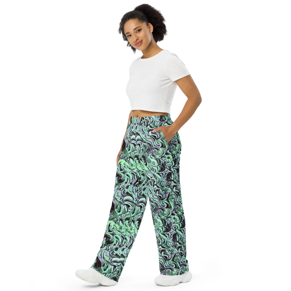 Mint Maelstrom on Wide-Leg Pants — Left Front