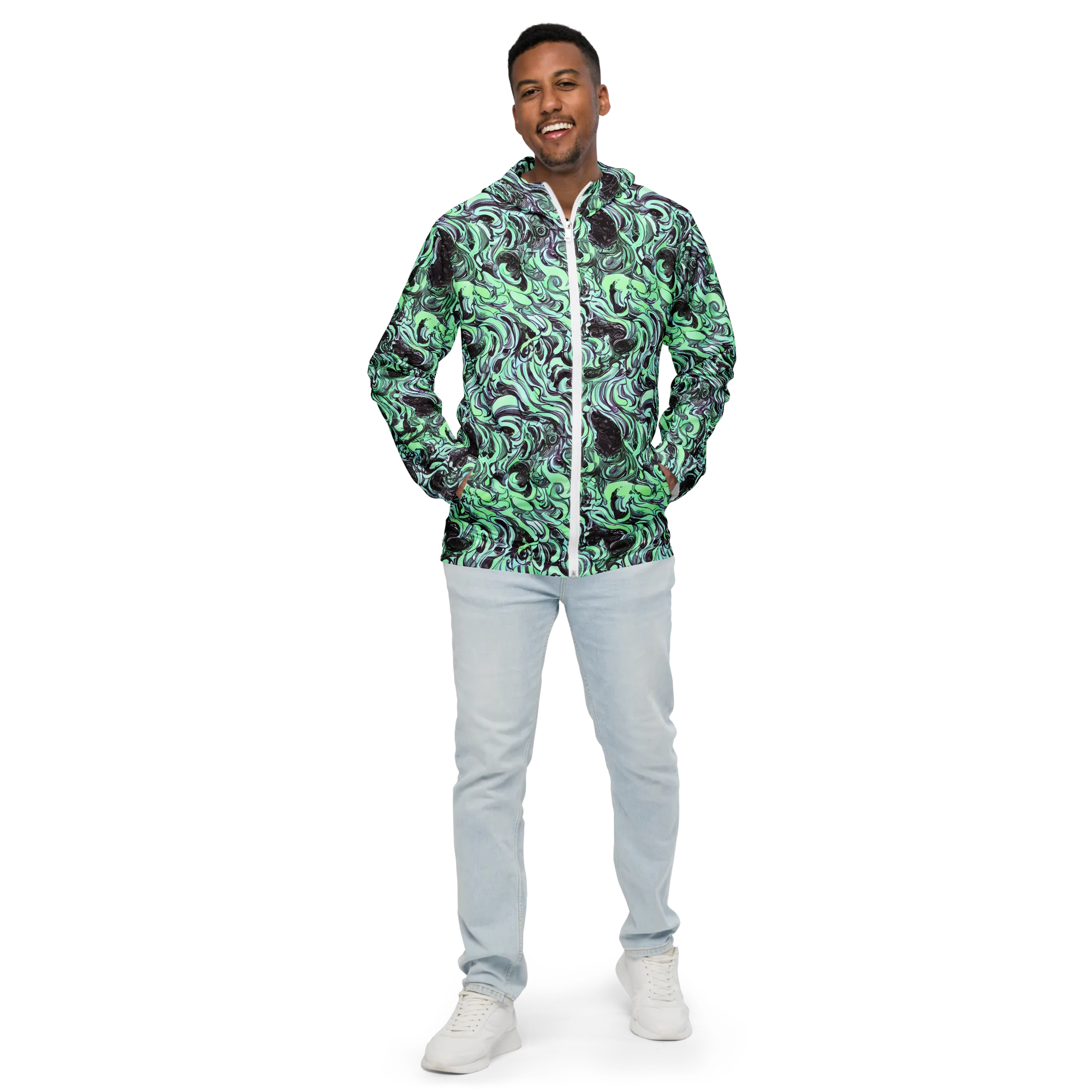 Mint Maelstrom on Men's Windbreaker — Front