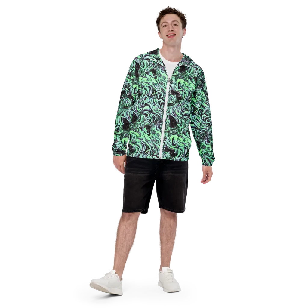 Mint Maelstrom on Men's Windbreaker — Front