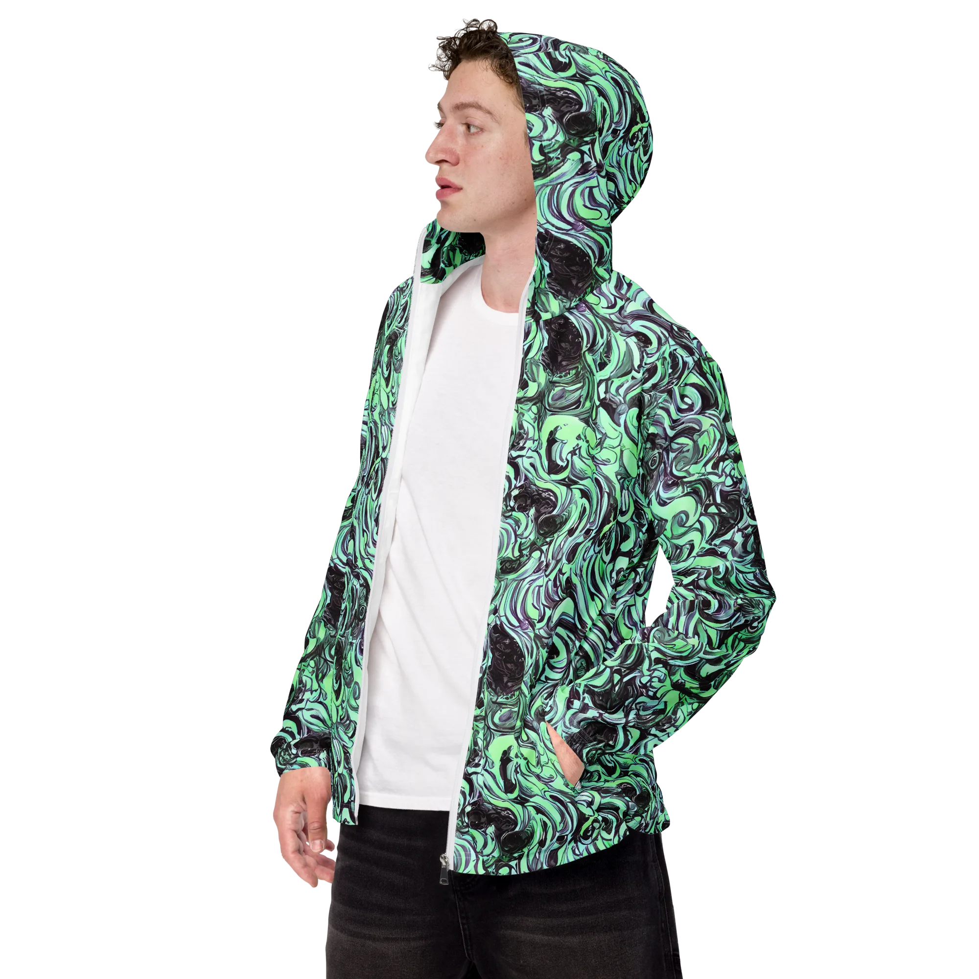 Mint Maelstrom on Men's Windbreaker — Left Front