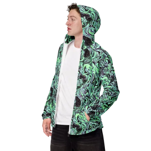 Mint Maelstrom on a Men's Windbreaker