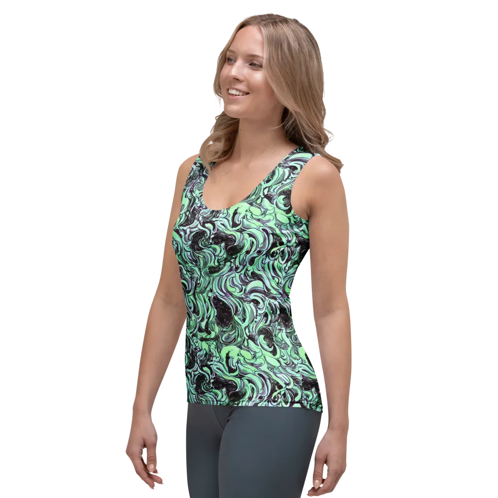 Mint Maelstrom on Women's Tank Top — Left Front