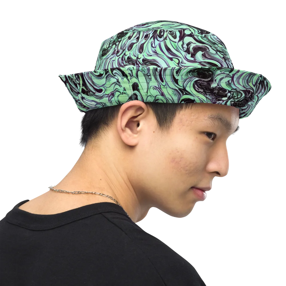 Mint Maelstrom on Reversible Bucket Hat — Right Outside