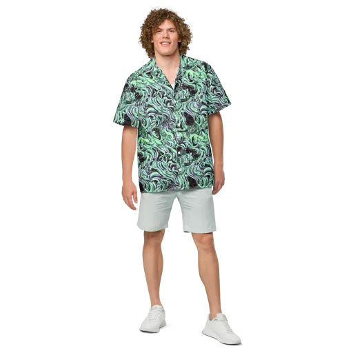 Mint Maelstrom on a Button Shirt