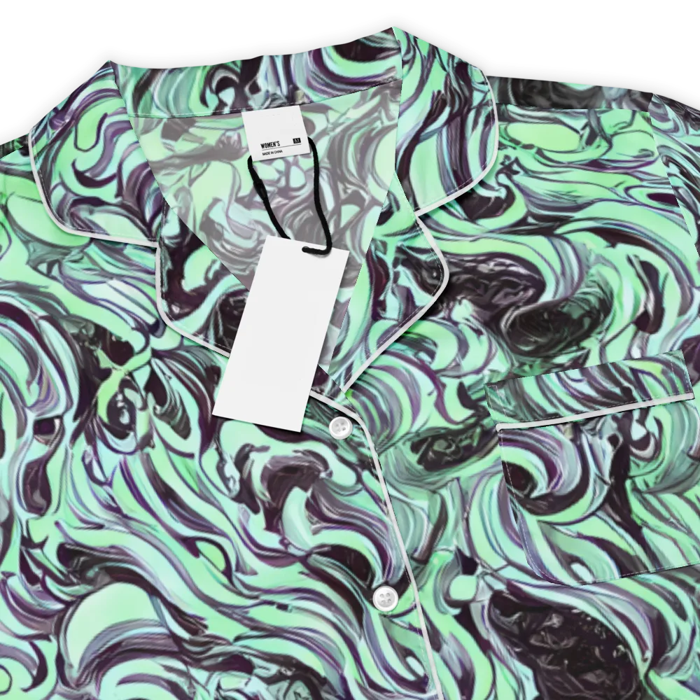 Mint Maelstrom on Women's Short Sleeve Pajama Top — Product details