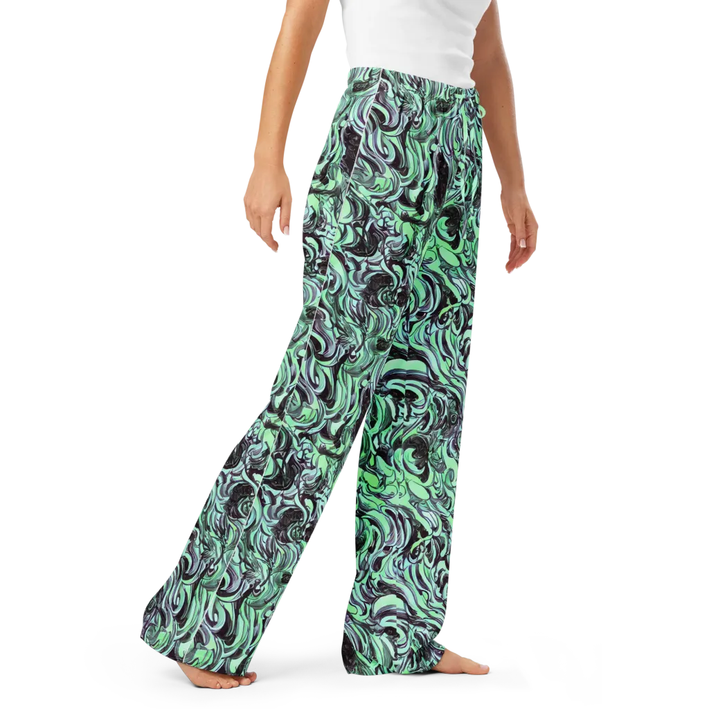 Mint Maelstrom on Women's Pajama Pants — Right Front