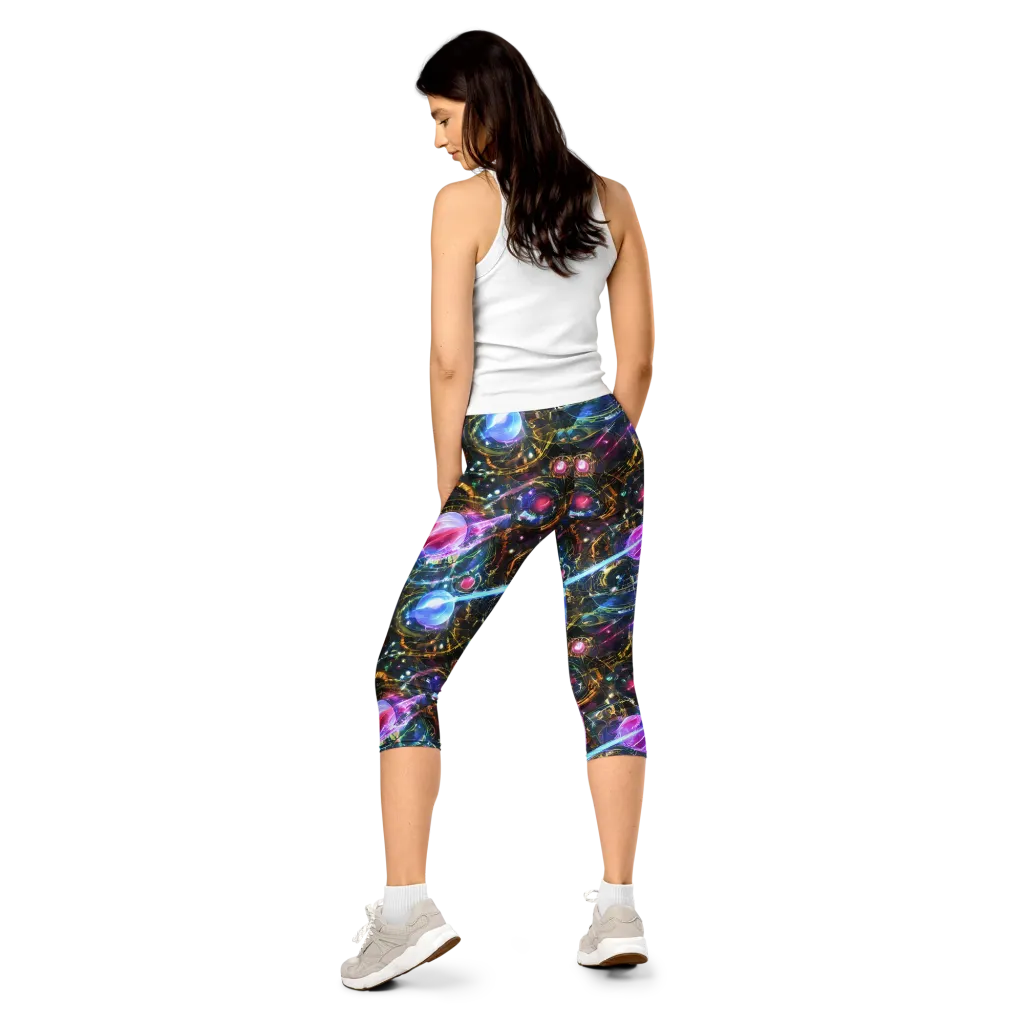 Starlit Kelp on Capri Leggings — Back