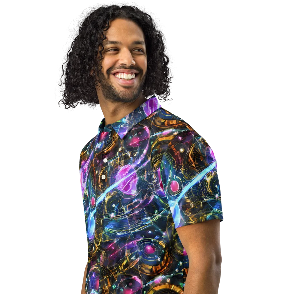 Starlit Kelp on Men's Slim Fit Polo Shirt — Left Front