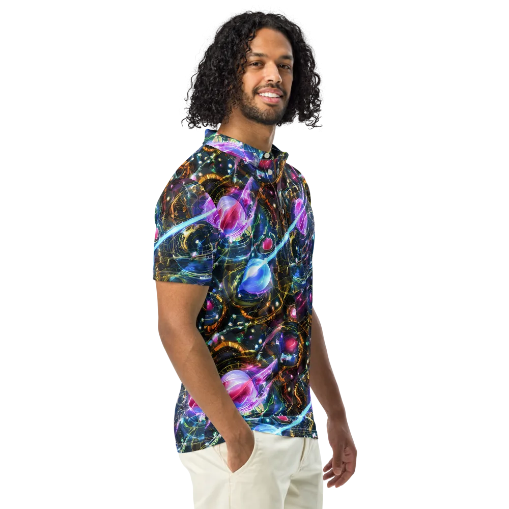 Starlit Kelp on Men's Slim Fit Polo Shirt — Right Front