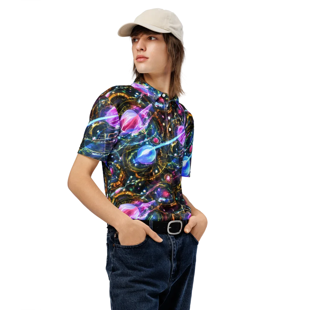 Starlit Kelp on Men's Slim Fit Polo Shirt — Right Front