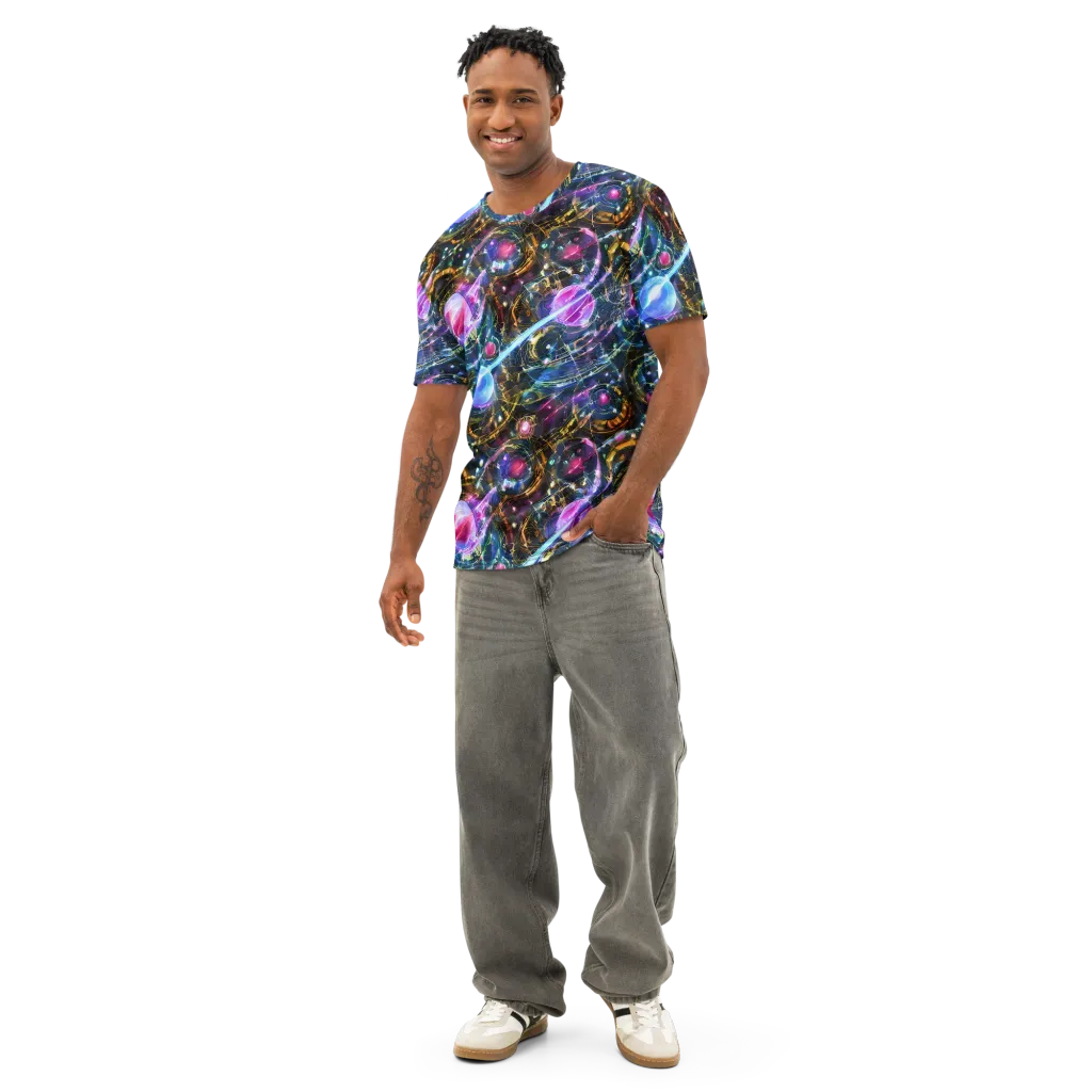 Starlit Kelp on Men's Cotton Crew Neck T-Shirt — Front