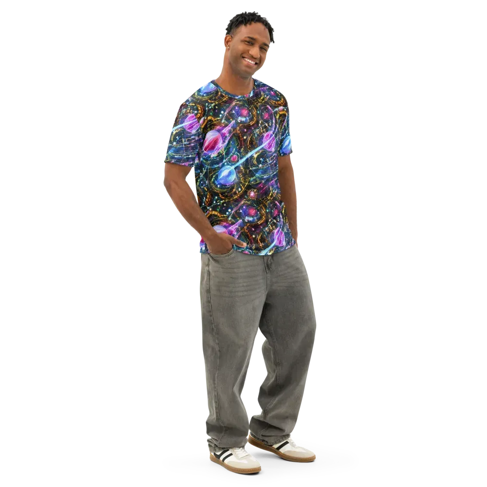 Starlit Kelp on Men's Cotton Crew Neck T-Shirt — Right Front