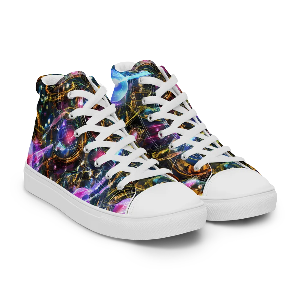 Starlit Kelp on Men's High Top Canvas Shoes — Right Front