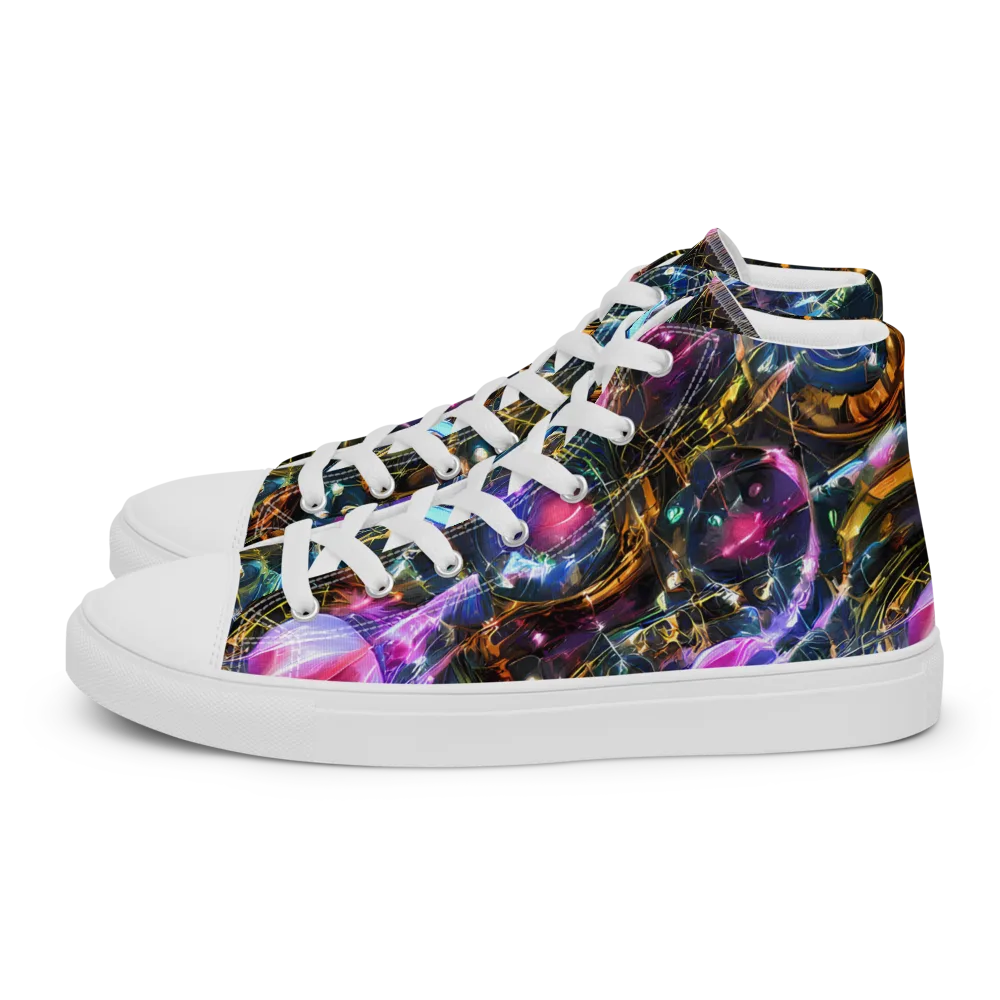 Starlit Kelp on Men's High Top Canvas Shoes — Left