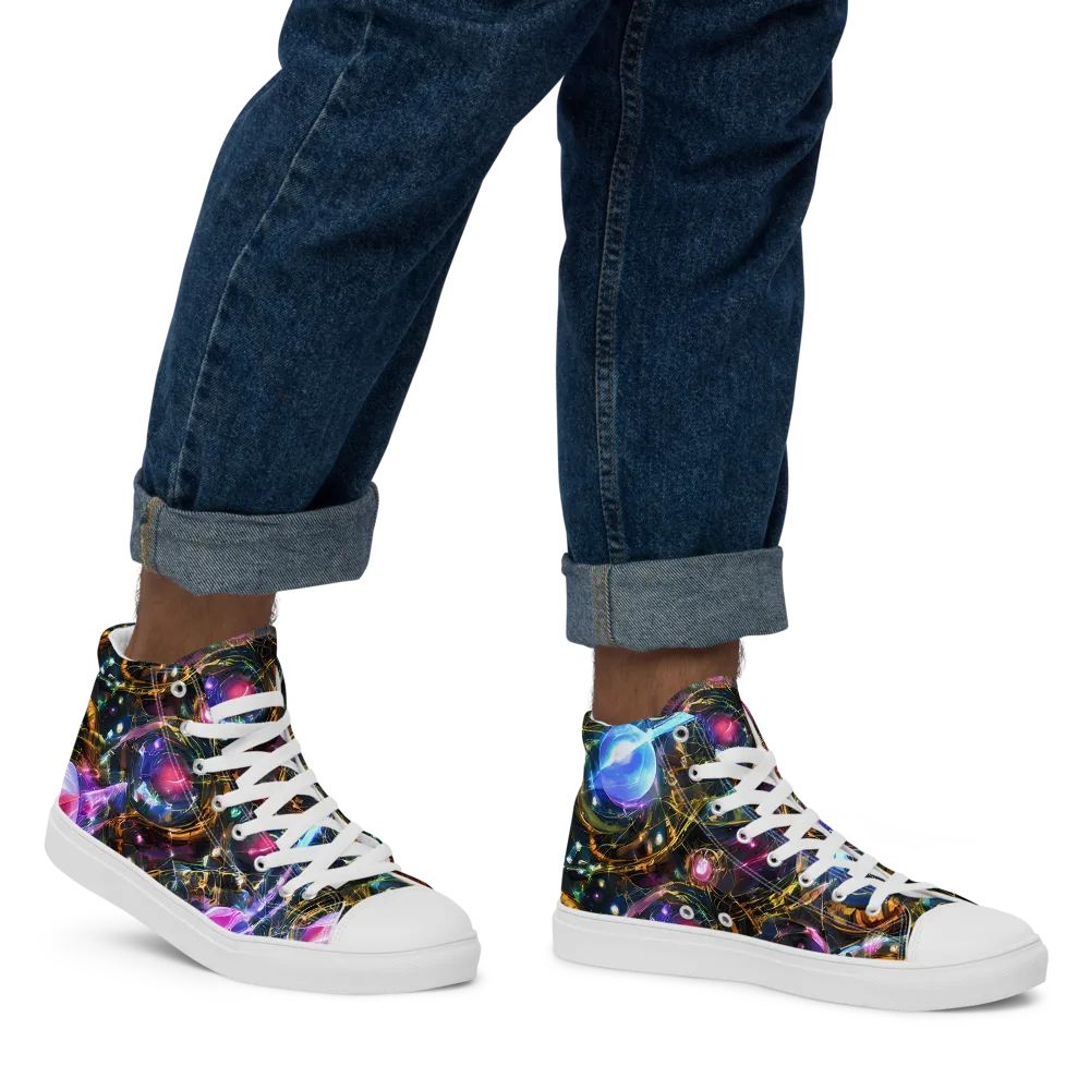 Starlit Kelp on Men's High Top Canvas Shoes — Right