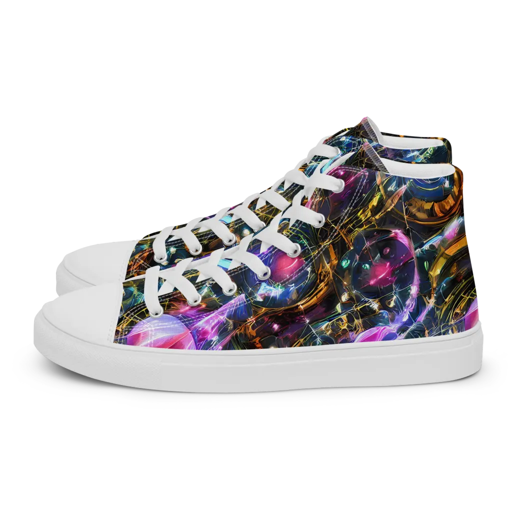 Starlit Kelp on Women's High Top Canvas Shoes — Left