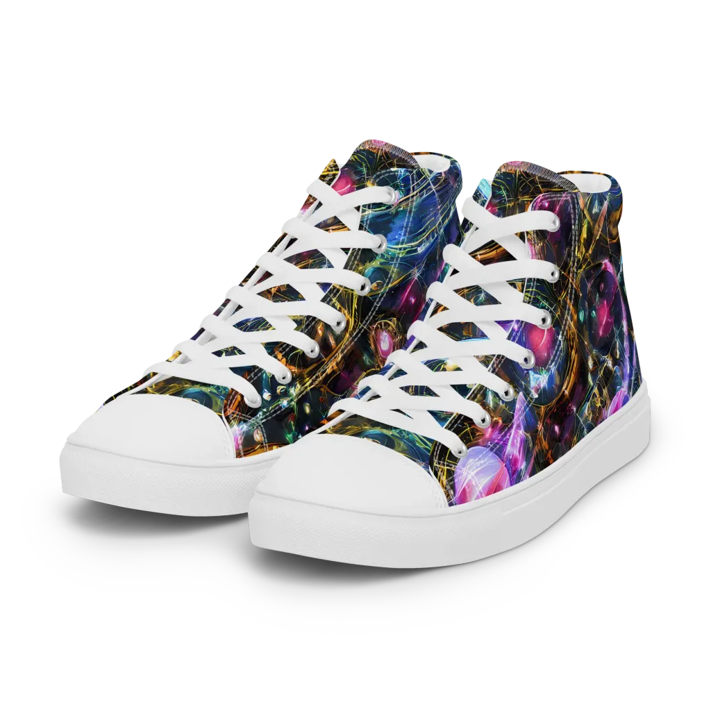Starlit Kelp on Women's High Top Canvas Shoes — Left Front