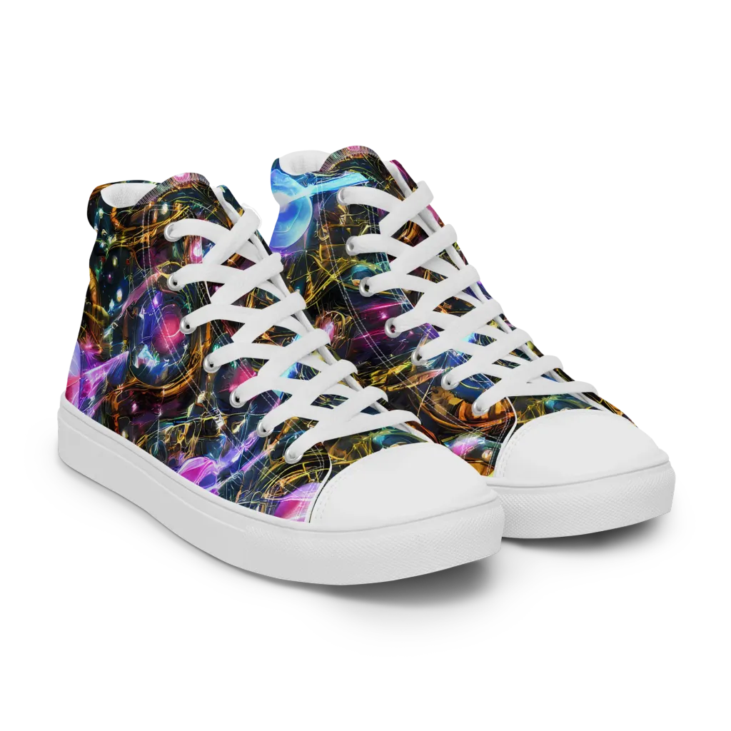 Starlit Kelp on Women's High Top Canvas Shoes — Right Front