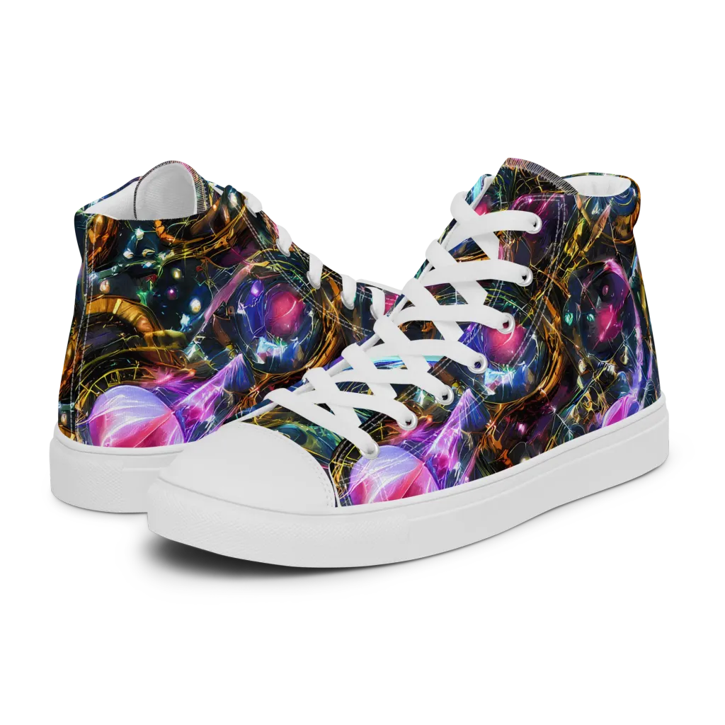 Starlit Kelp on Women's High Top Canvas Shoes — Left