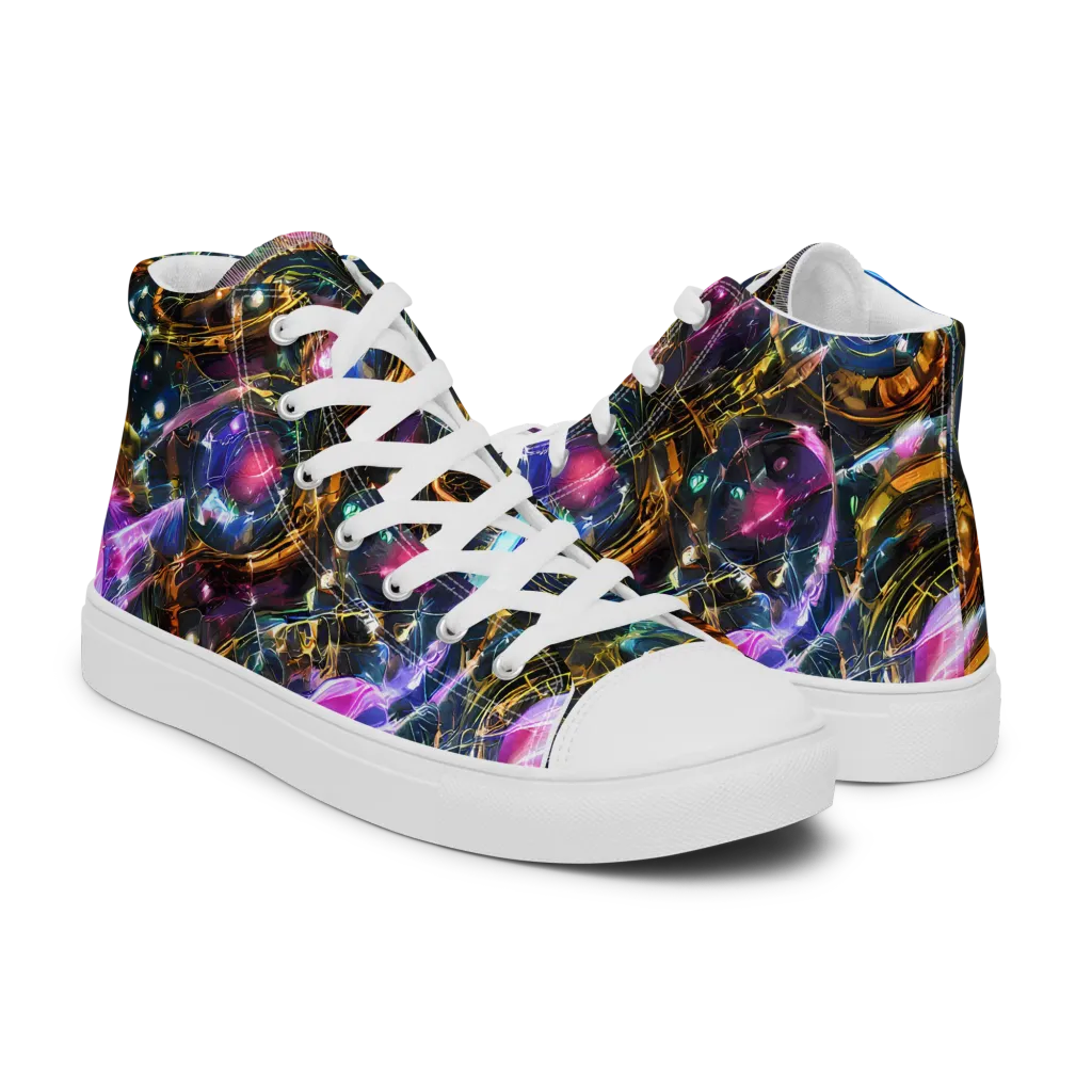 Starlit Kelp on Women's High Top Canvas Shoes — Right