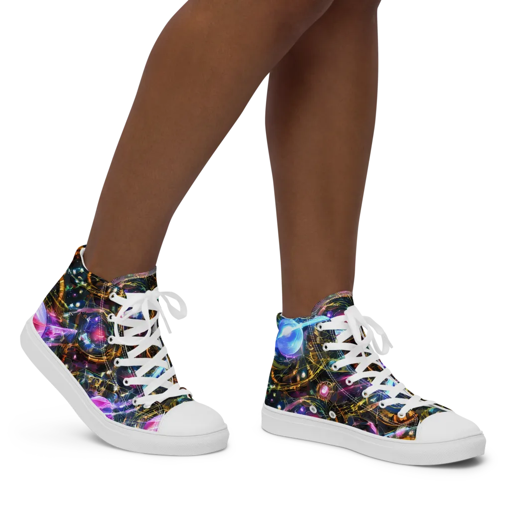 Starlit Kelp on Women's High Top Canvas Shoes — Right