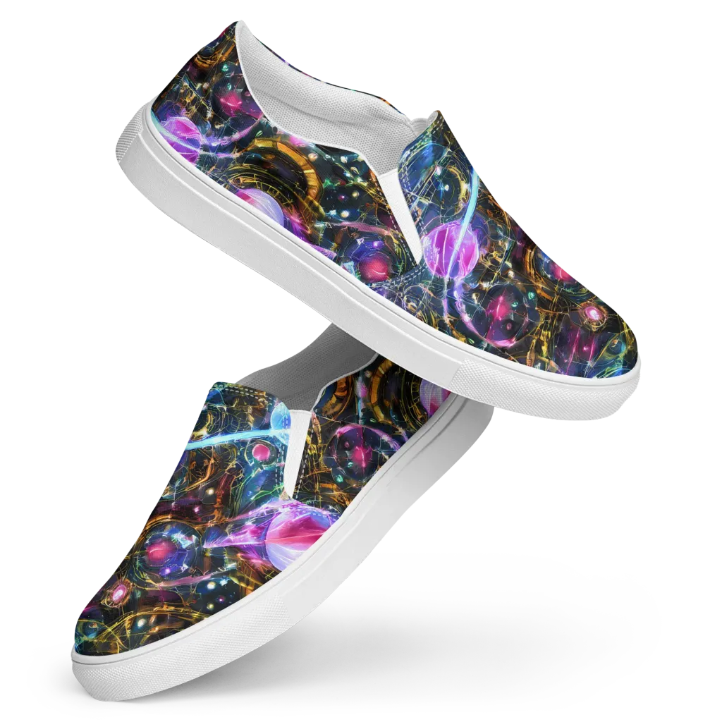 Starlit Kelp on Women's Slip-On Canvas Shoes — Front