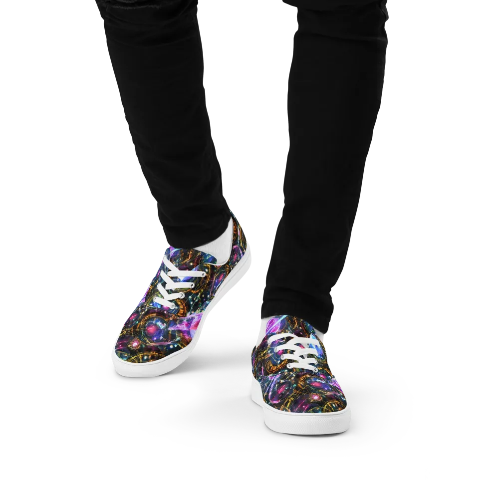 Starlit Kelp on Men's Lace-Up Canvas Shoes — Front