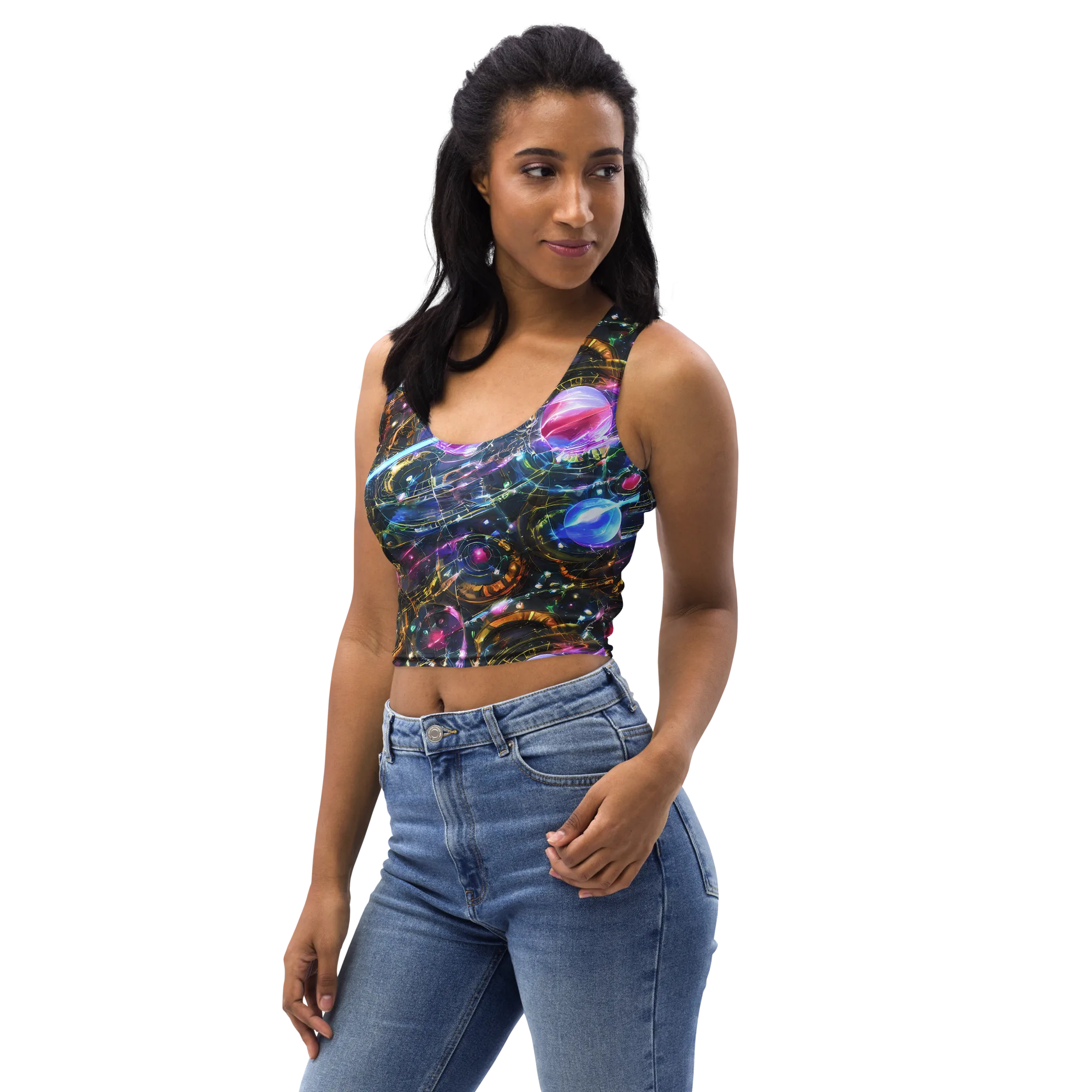 Starlit Kelp on Crop Top — Left Front