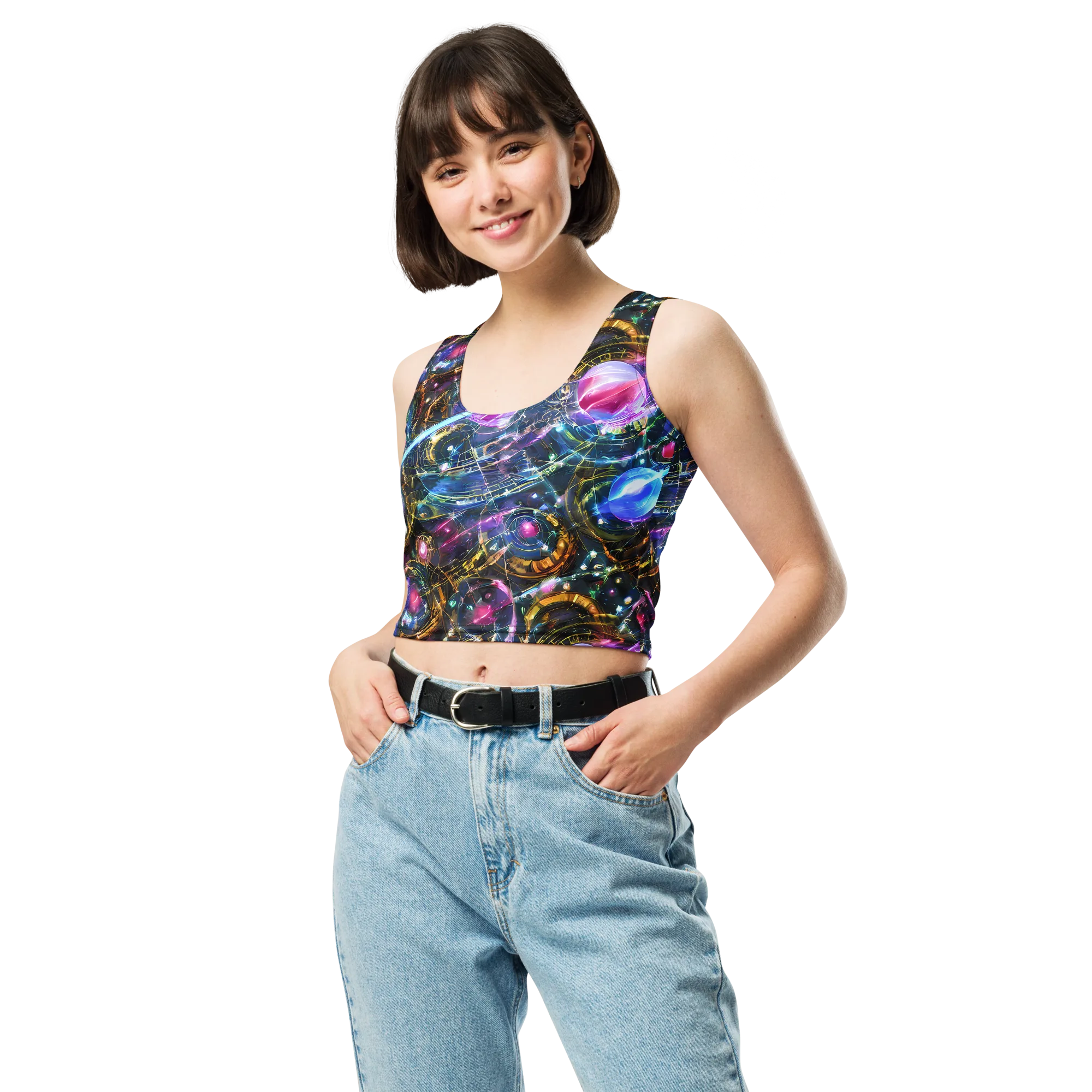 Starlit Kelp on Crop Top — Front