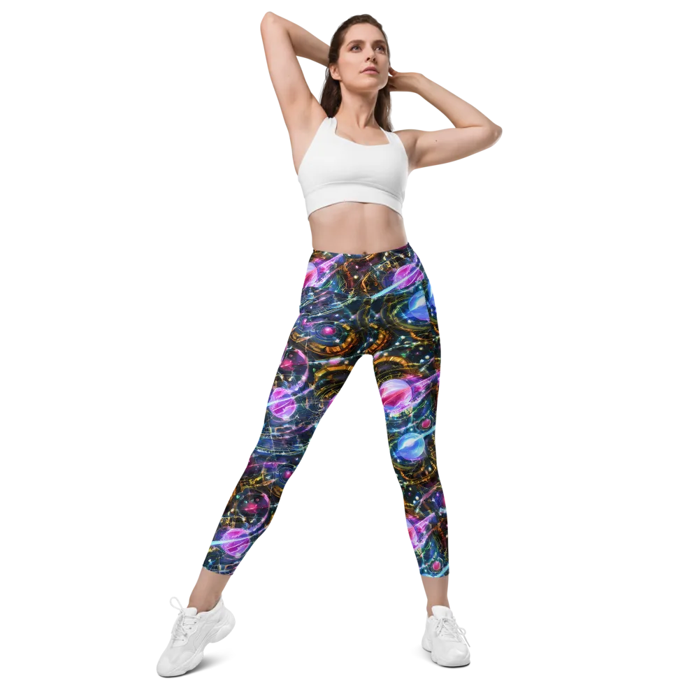 Starlit Kelp on Leggings with Pockets — Front