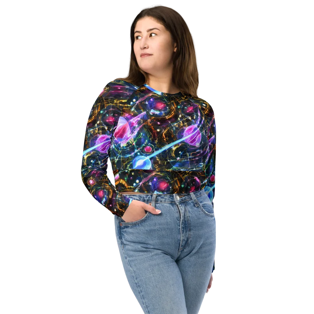 Starlit Kelp on Long Sleeve Crop Top — Front