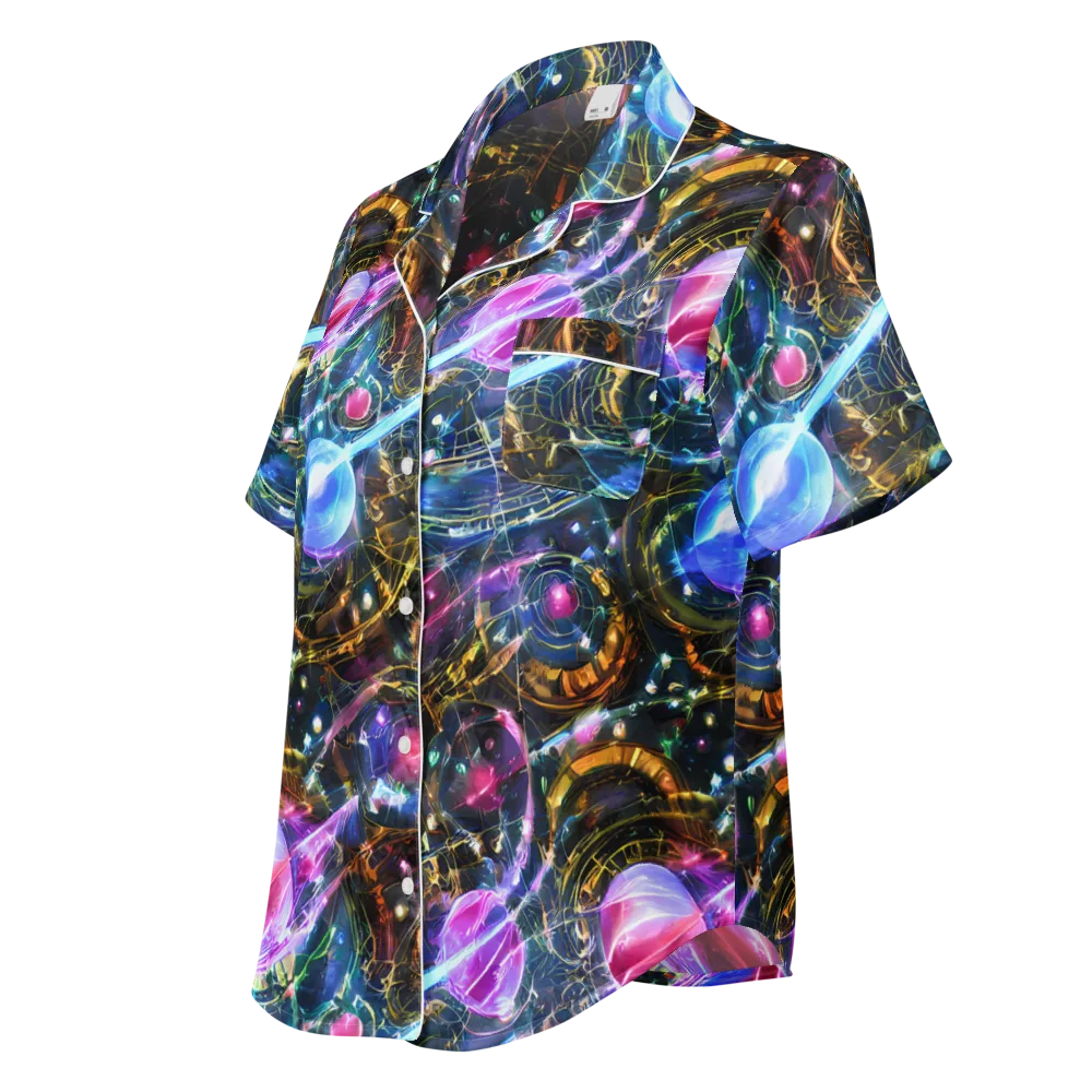 Starlit Kelp on Women's Short Sleeve Pajama Top — Left Front