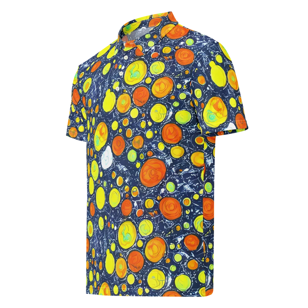Citrus Cosmos on Men's Slim Fit Polo Shirt — Left Front