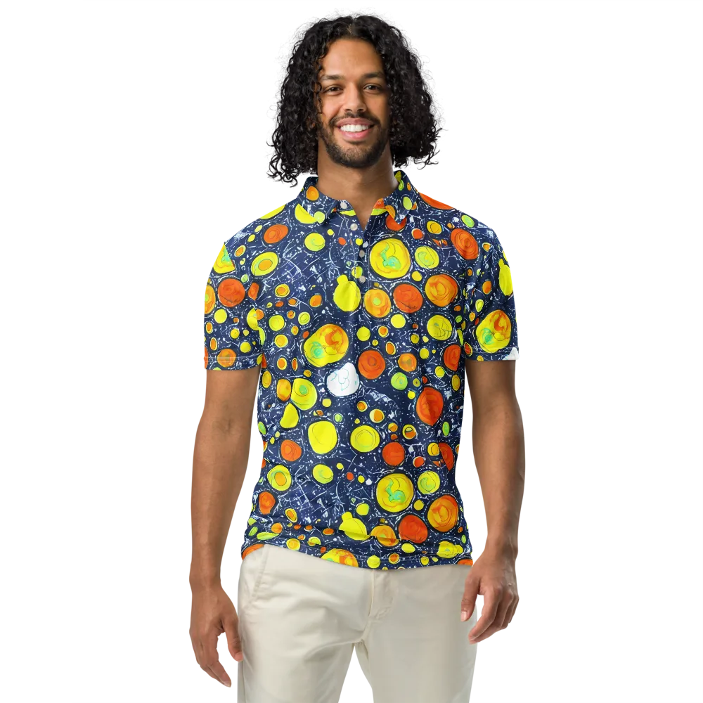 Citrus Cosmos on Men's Slim Fit Polo Shirt — Front