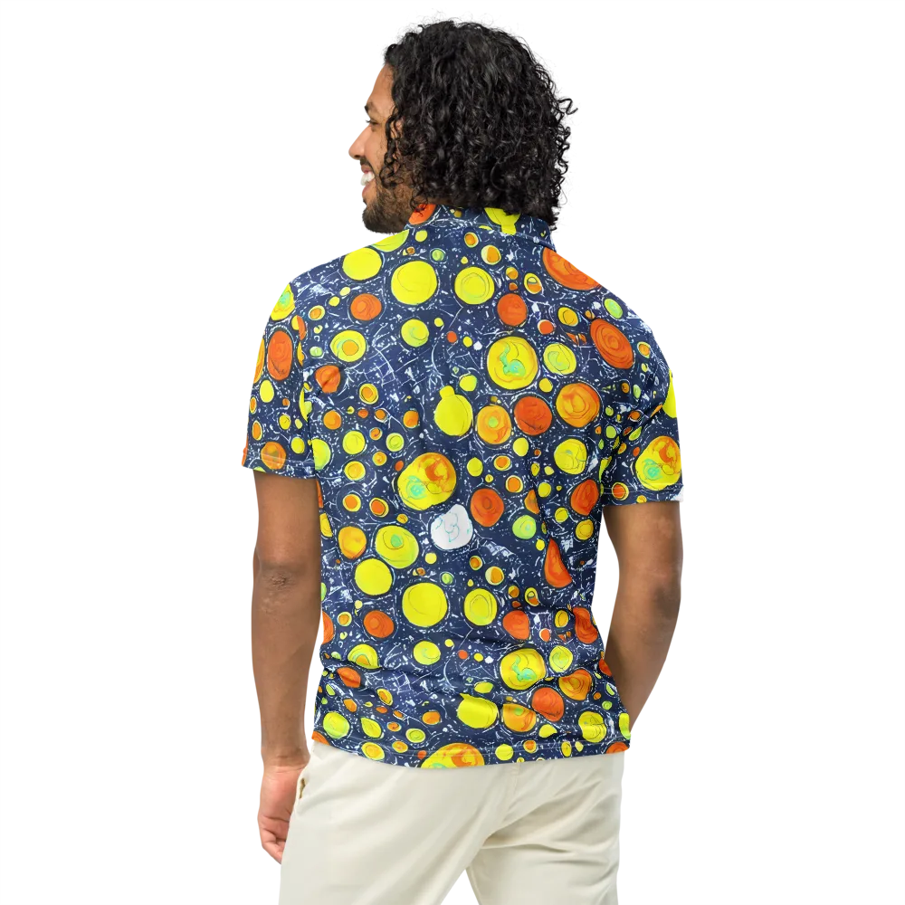 Citrus Cosmos on Men's Slim Fit Polo Shirt — Back