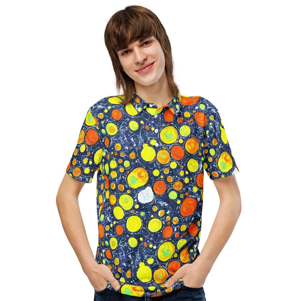 Citrus Cosmos on Men's Slim Fit Polo Shirt — Front