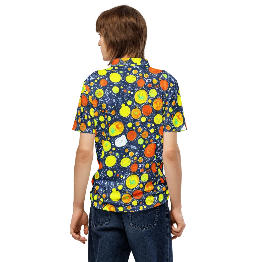 Citrus Cosmos on Men's Slim Fit Polo Shirt — Back