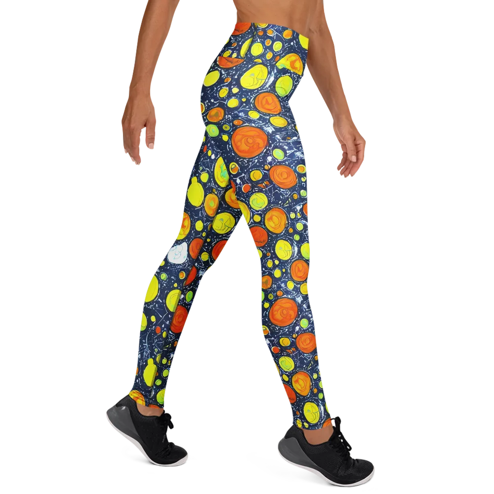 Citrus Cosmos on Yoga Leggings — Right