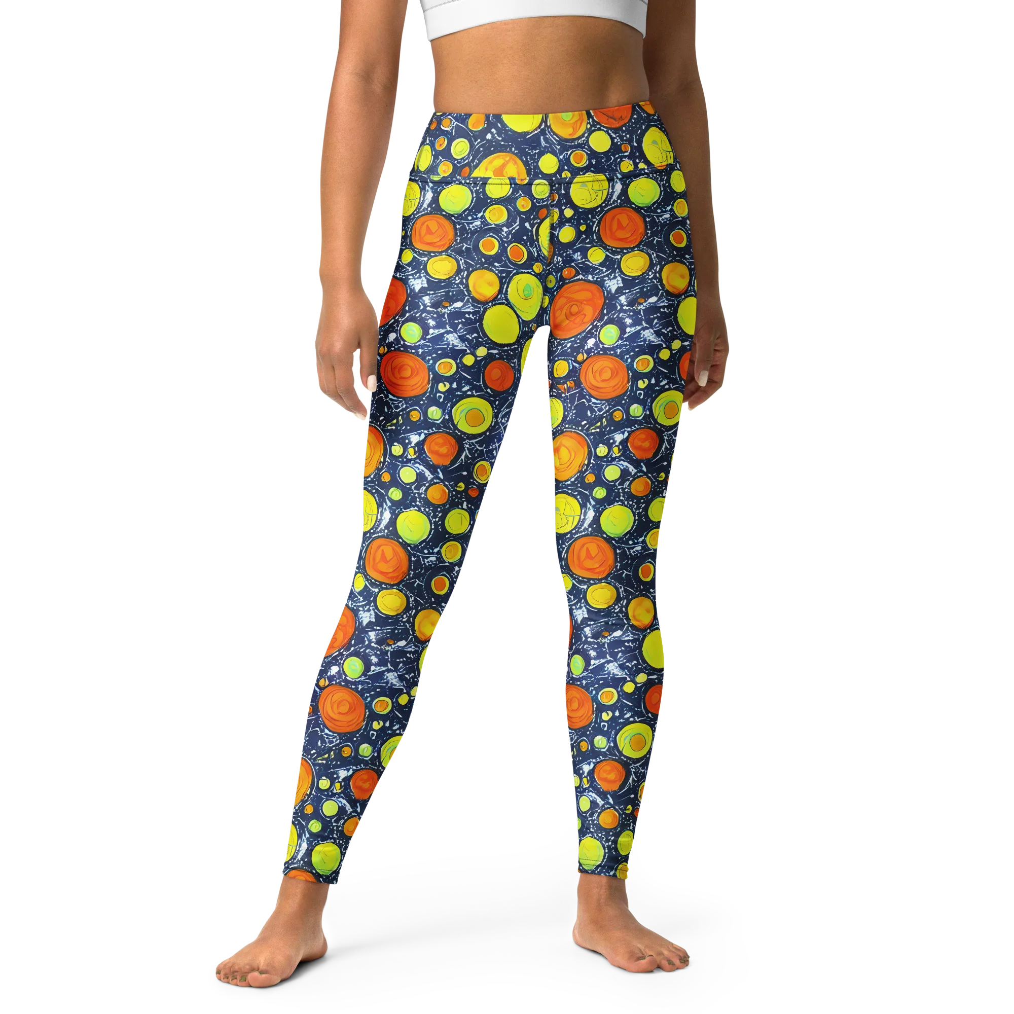 Citrus Cosmos on Yoga Leggings — Front