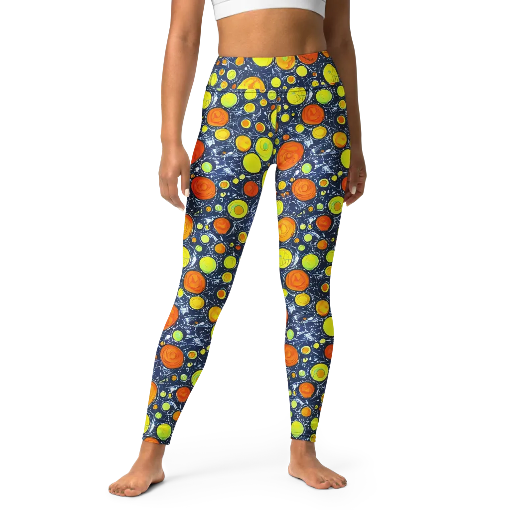 Citrus Cosmos on Yoga Leggings — Front