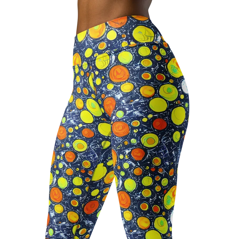 Citrus Cosmos on Yoga Leggings — Left Front