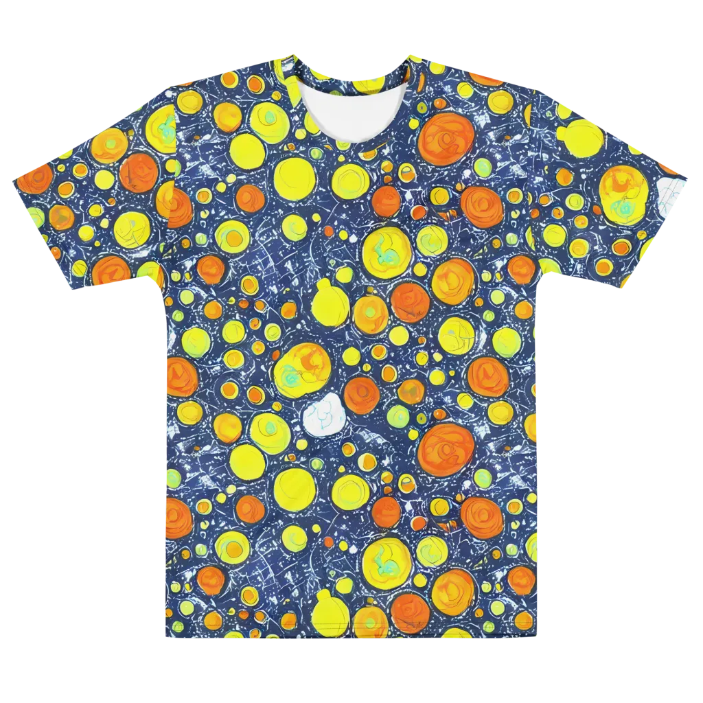 Citrus Cosmos on Men's Cotton Crew Neck T-Shirt — Front