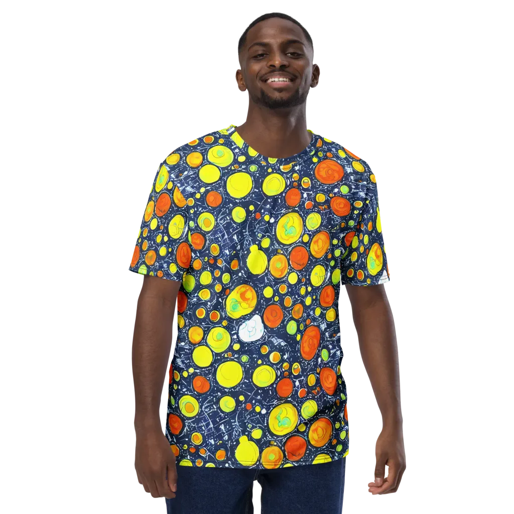 Citrus Cosmos on Men's Crew Neck T-Shirt — Front